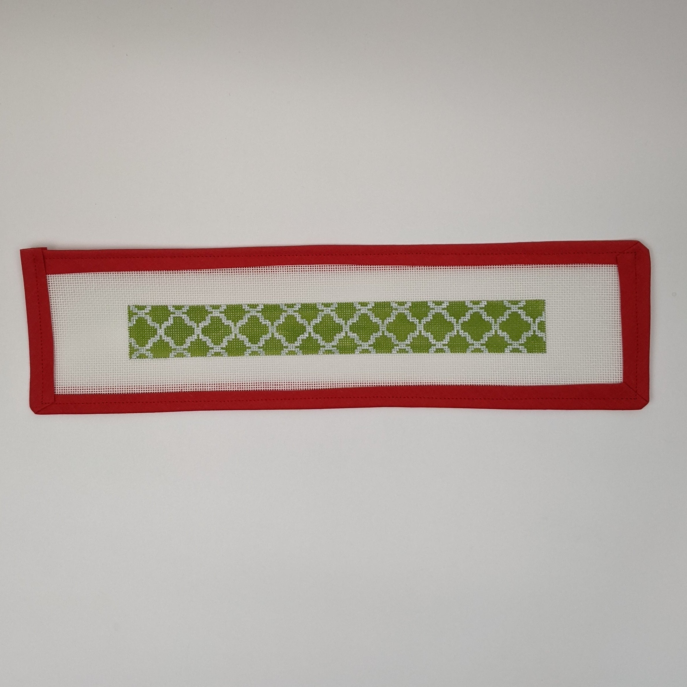 Quatrefoil Key Fob Lime