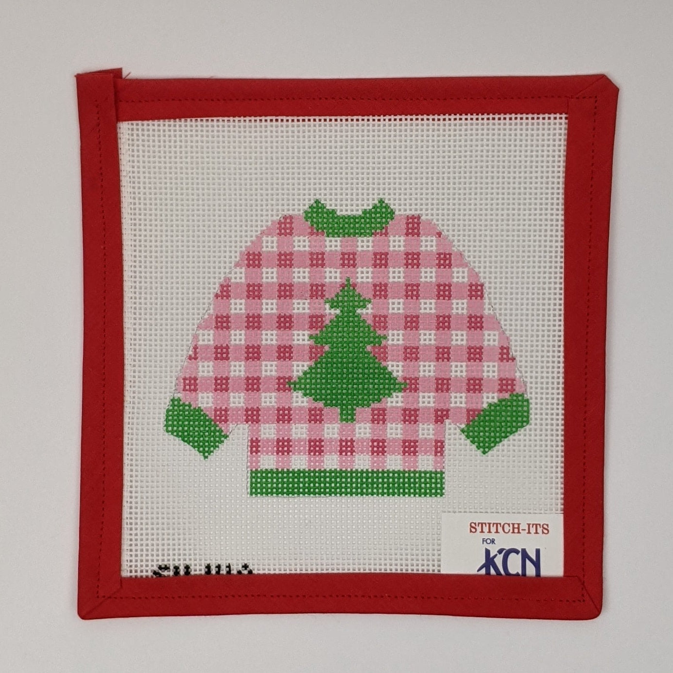 Pullover Sweater - Pink Check Tree