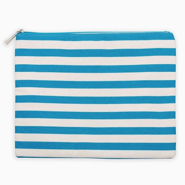 Turquoise & White Striped Project Bag