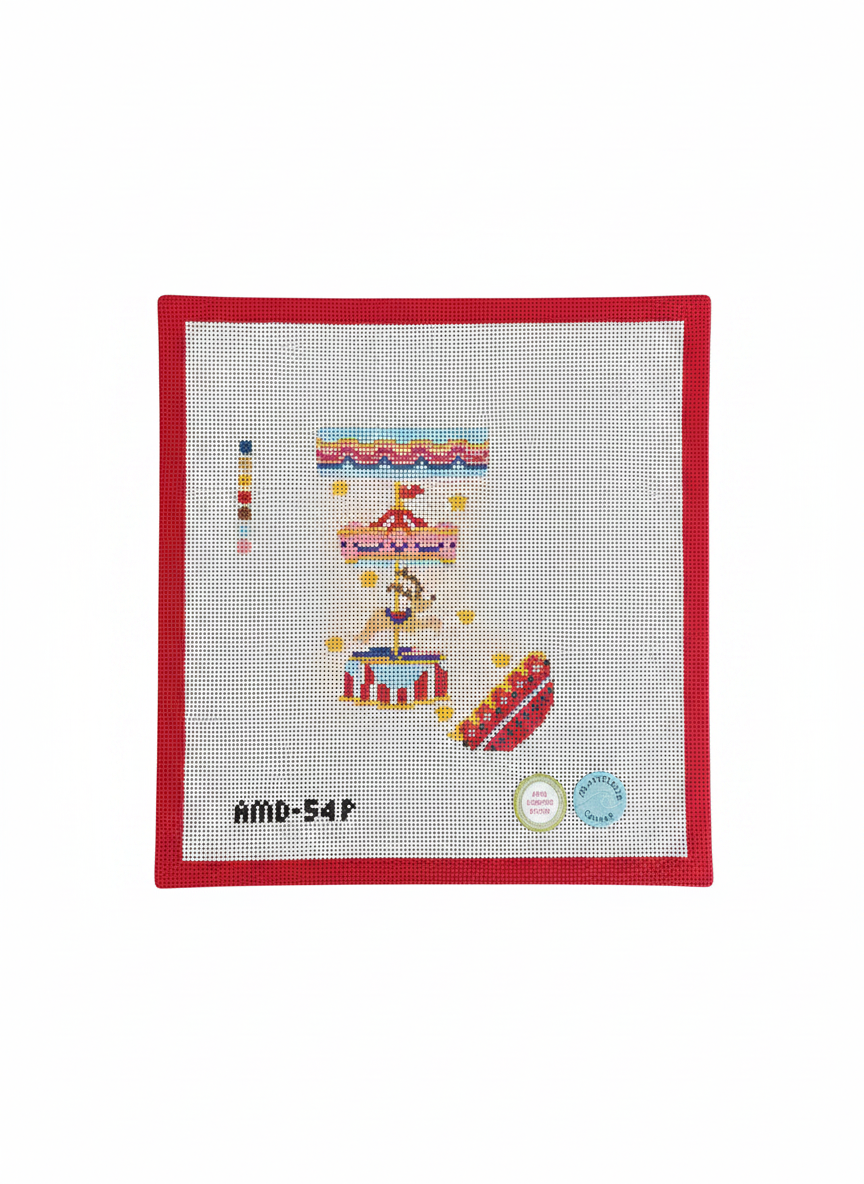 Pink Reindeer Carousel Mini Stocking