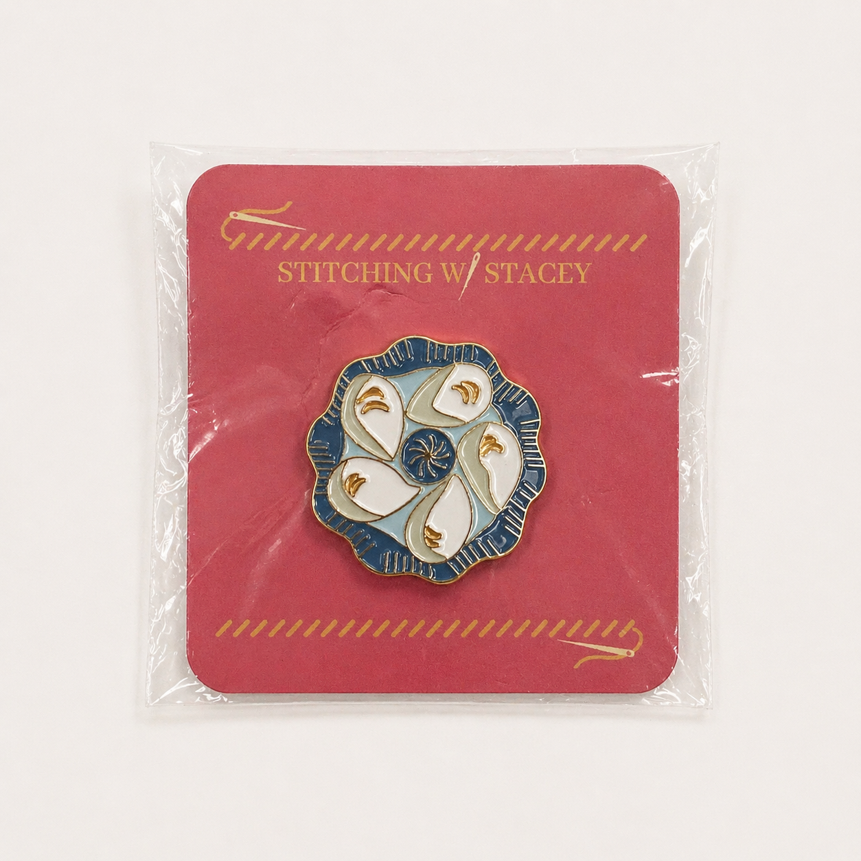 Blue Oyster Plate Needle Minder Magnet