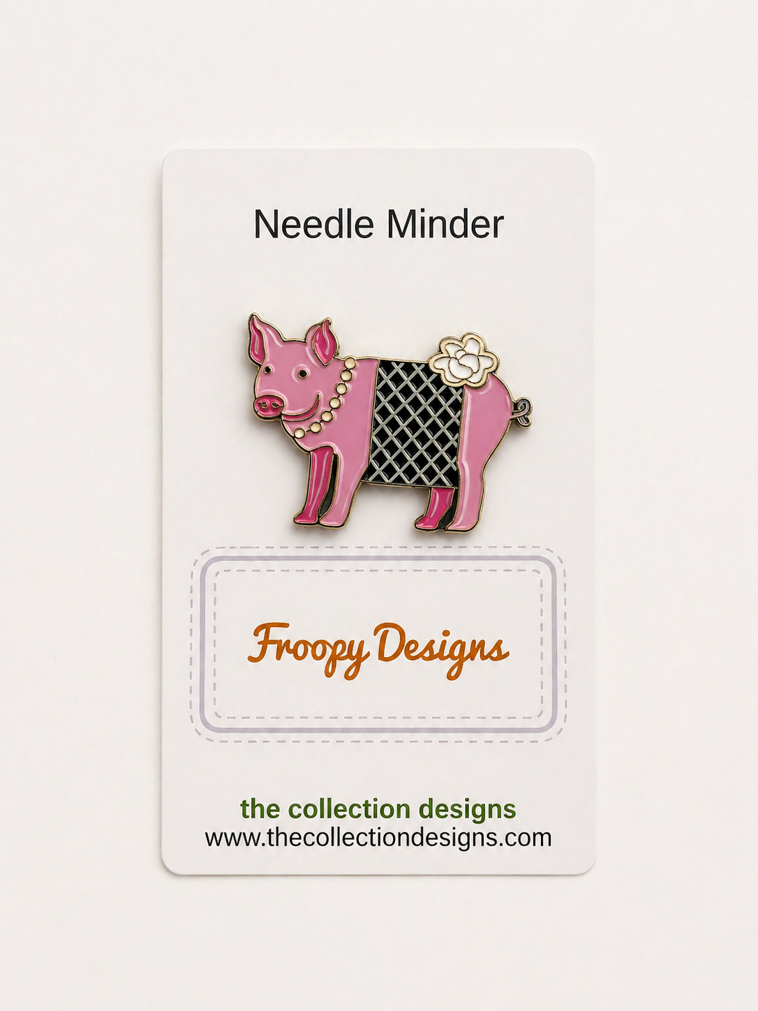 Pig in Chanel Blanket Needle Minder Magnet