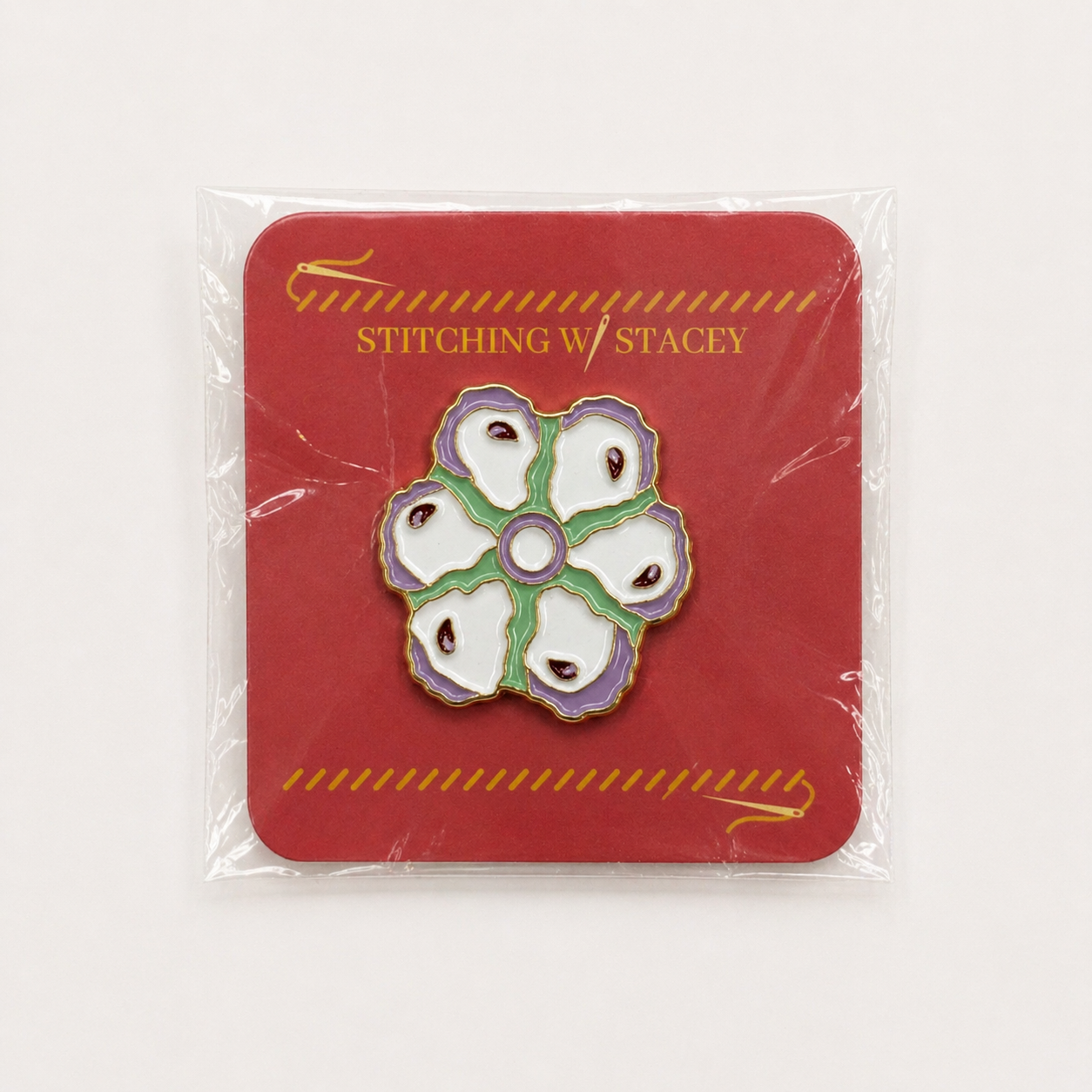 Seafoam Oyster Plate Needle Minder Magnet