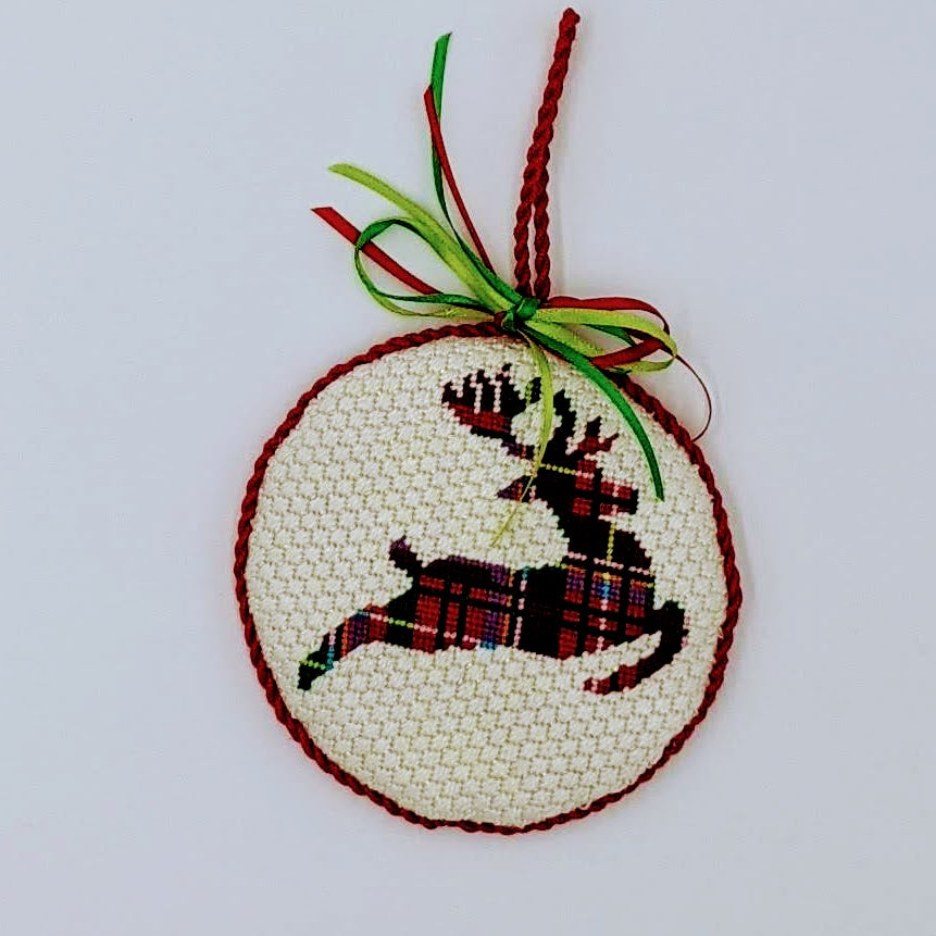 Plaid Reindeer Ornament