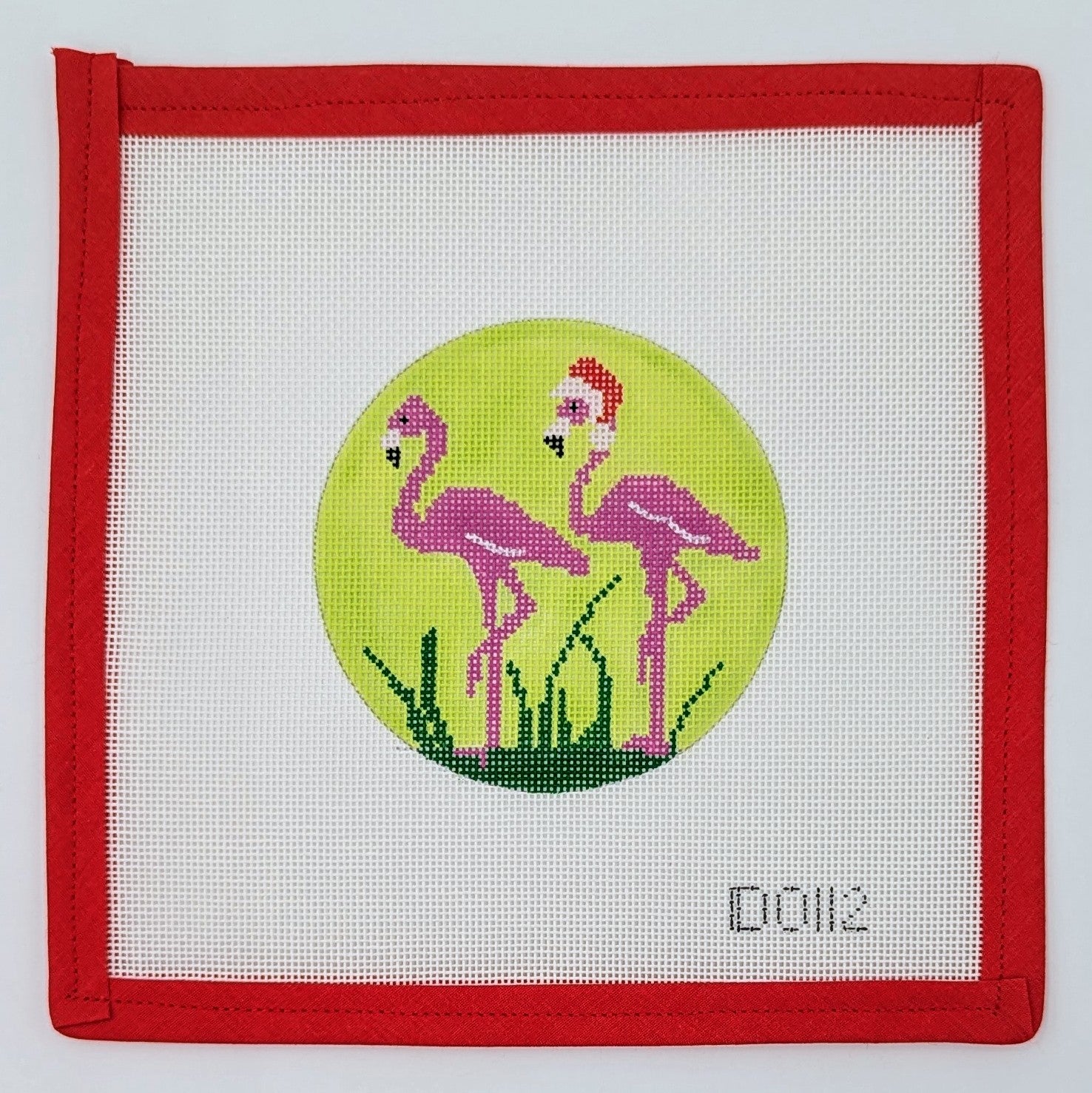 Flamingos w. Santa Hat