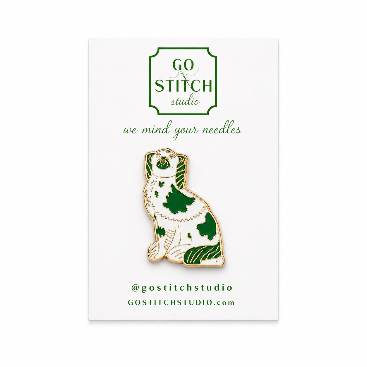 Green Staffordshire Dog Needle Minder Magnet