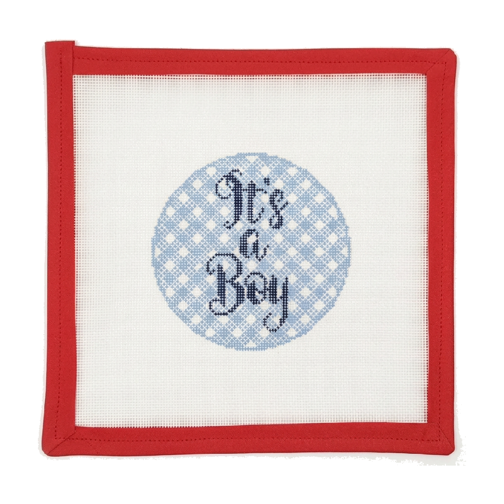 It's a Boy Gingham Round