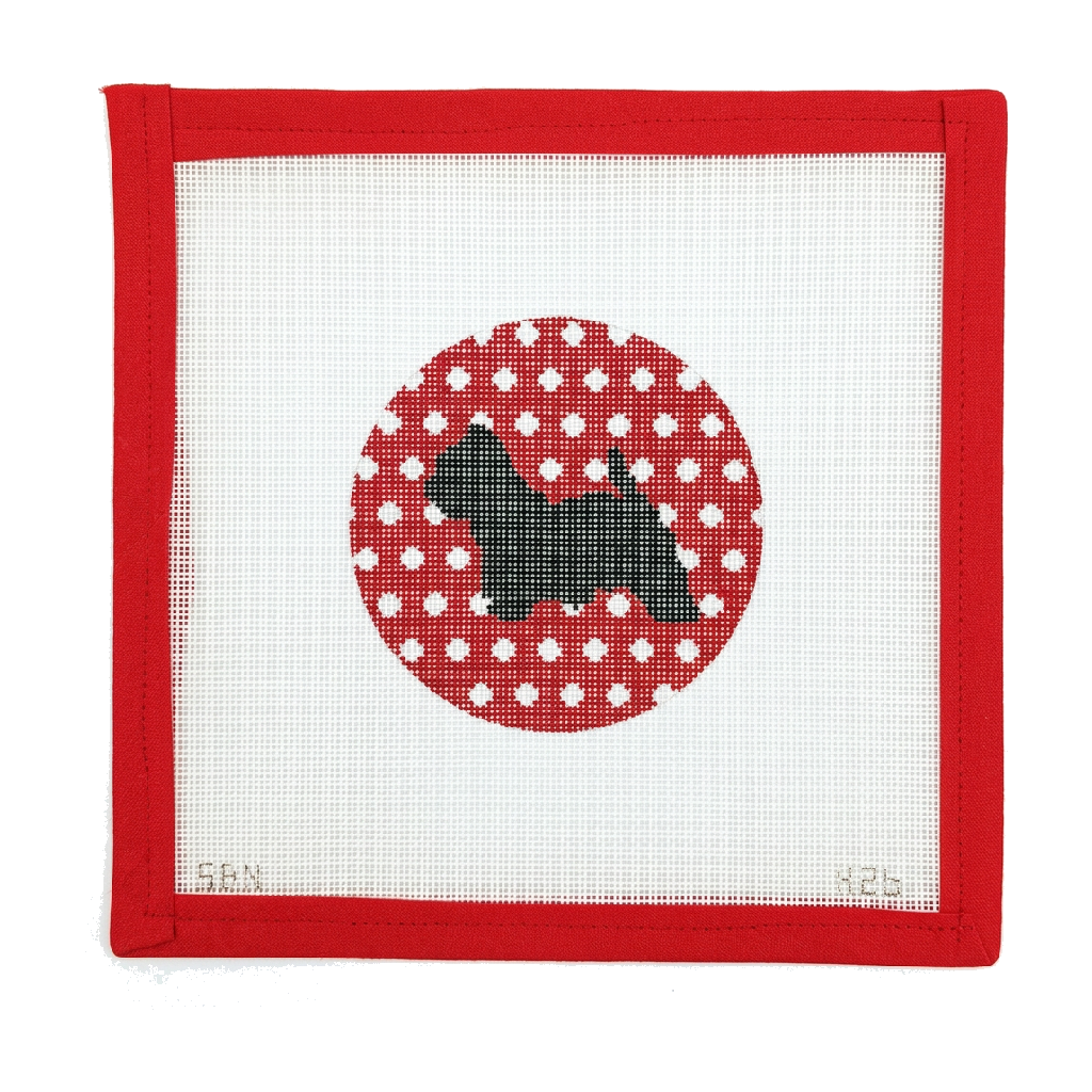 Mod Westie on Polka Dot ornament