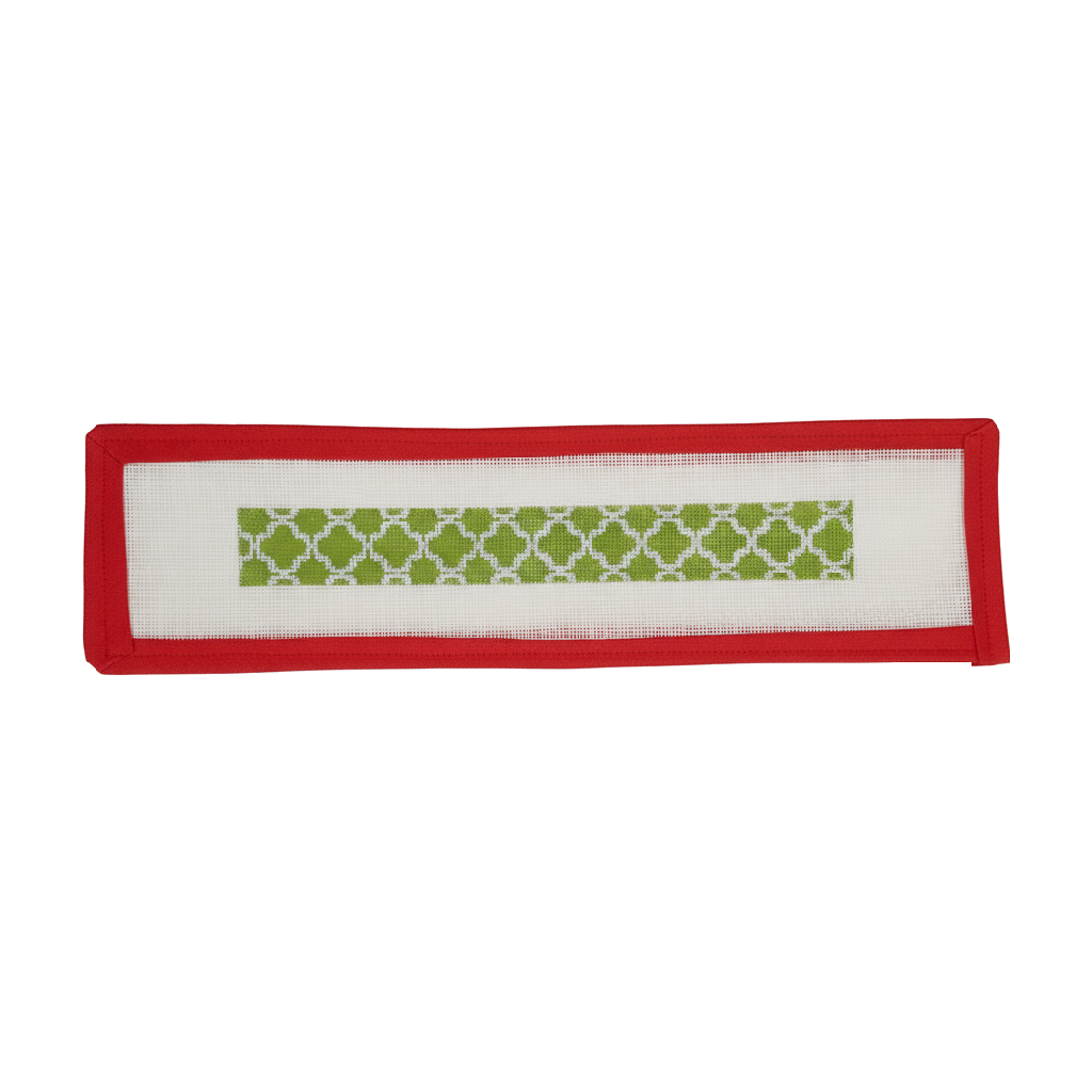 Quatrefoil Key Fob Lime