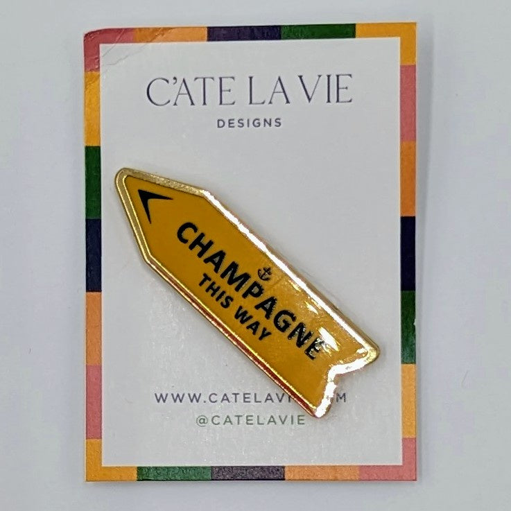 Champagne This Way Needle Minder Magnet (orange)