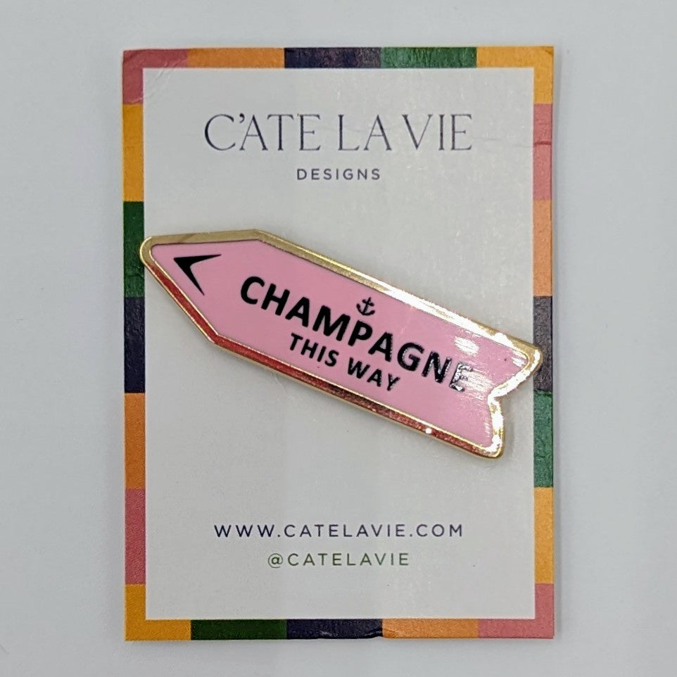 Champagne This Way Needle Minder Magnet (pink)