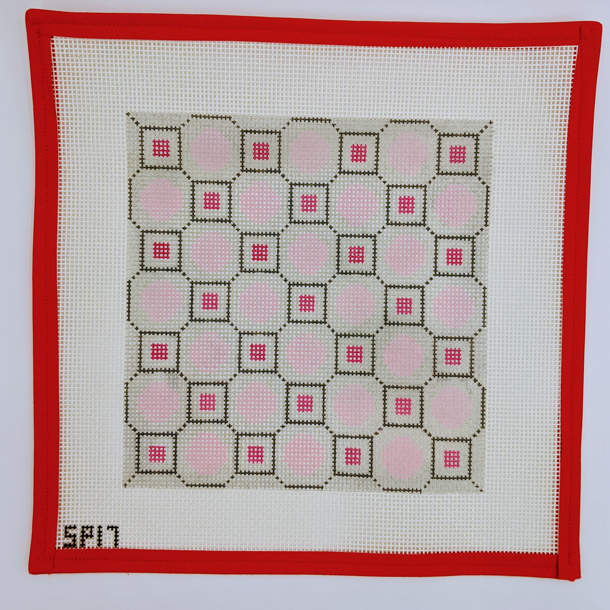 Pink &amp; Gray Geometric (on 10 mesh)