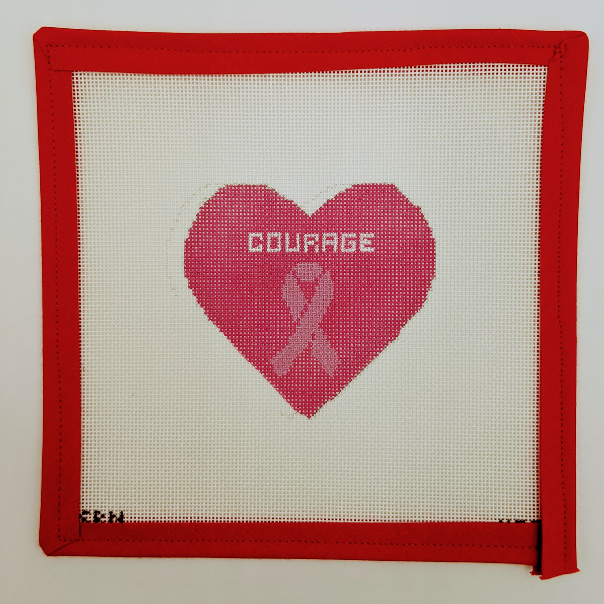 Breast Cancer Courage Heart Ornament