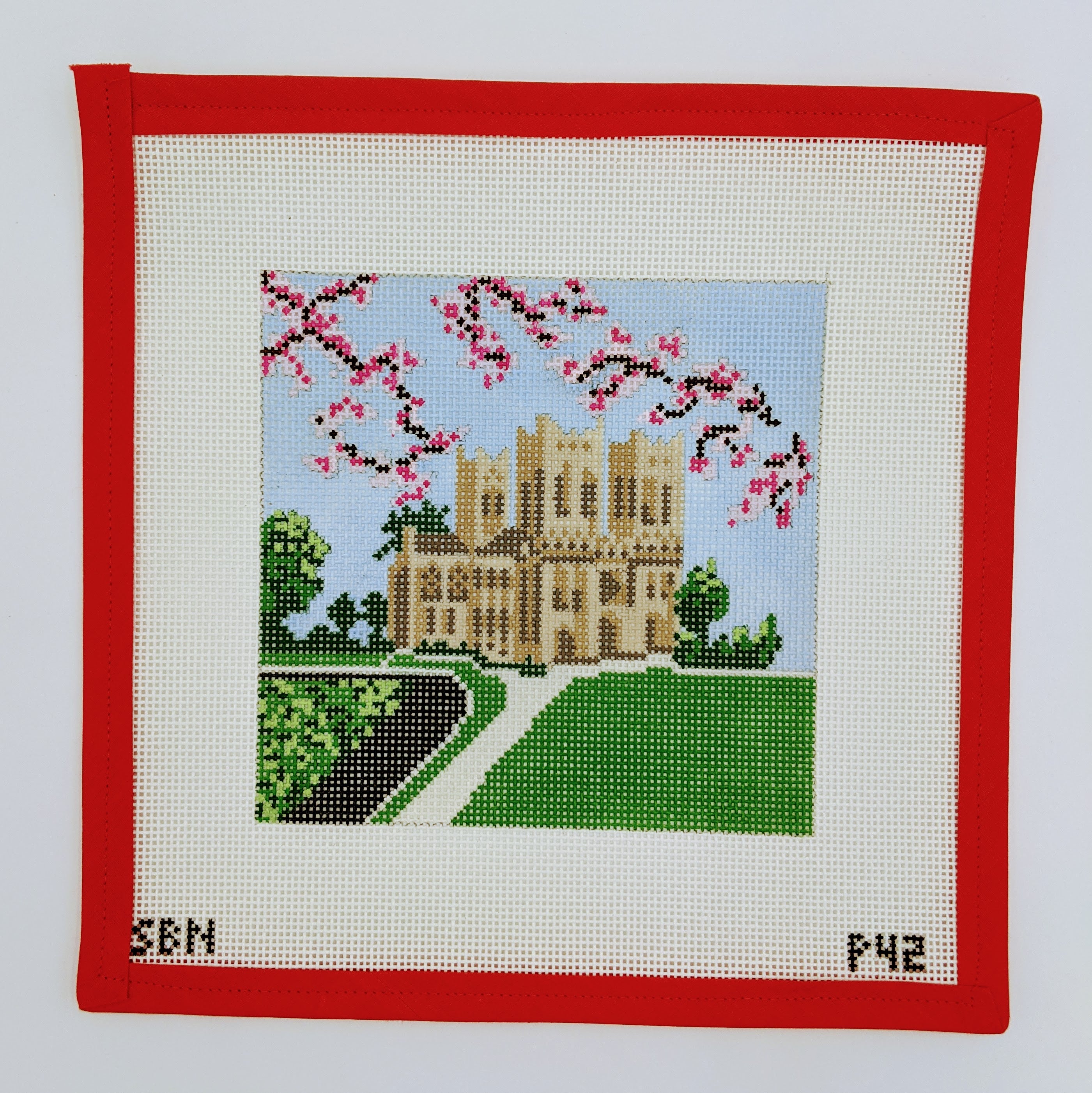 Natl Cathedral w/Cherry Blossoms Pillow