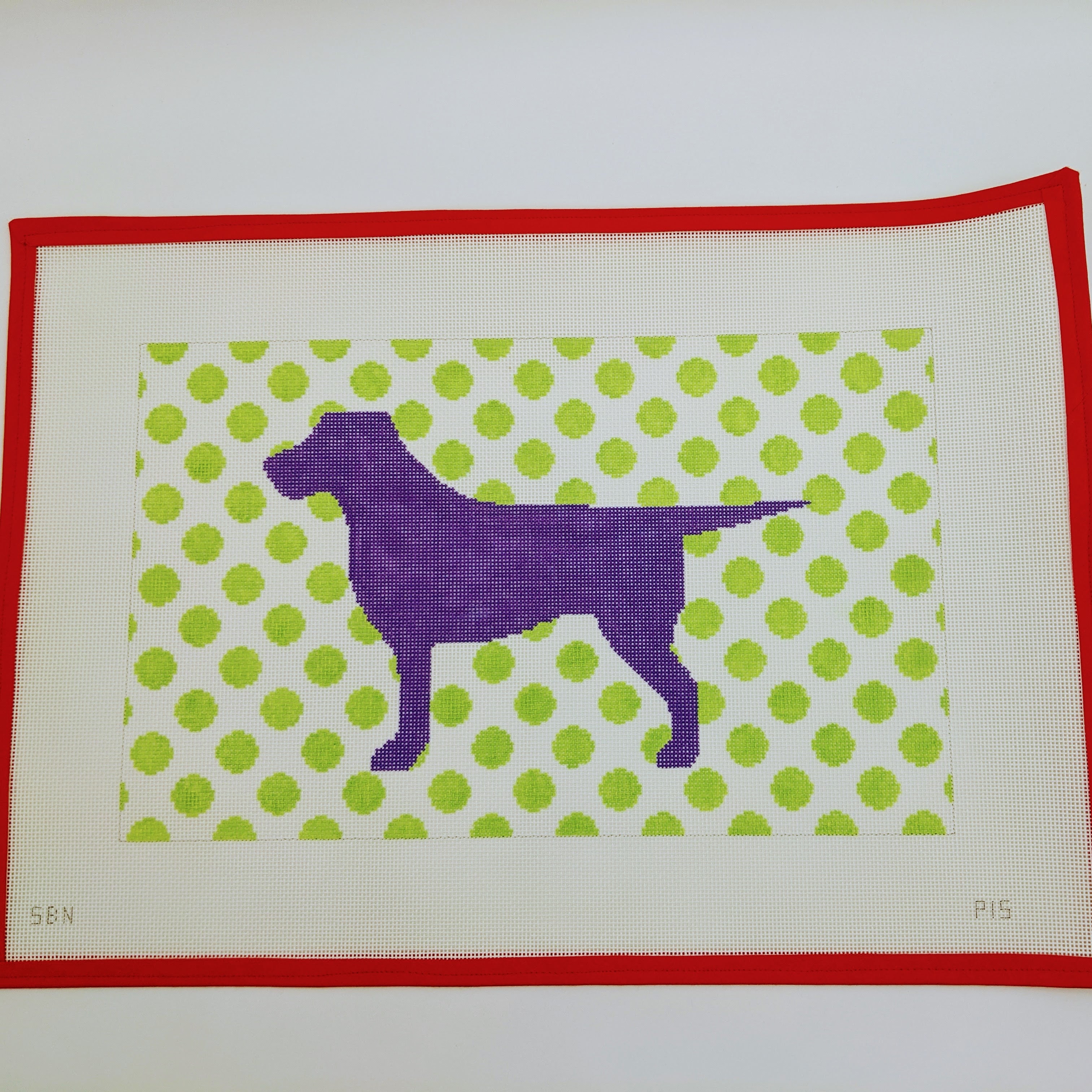 Mod Labrador Pillow Canvas on 13 Mesh