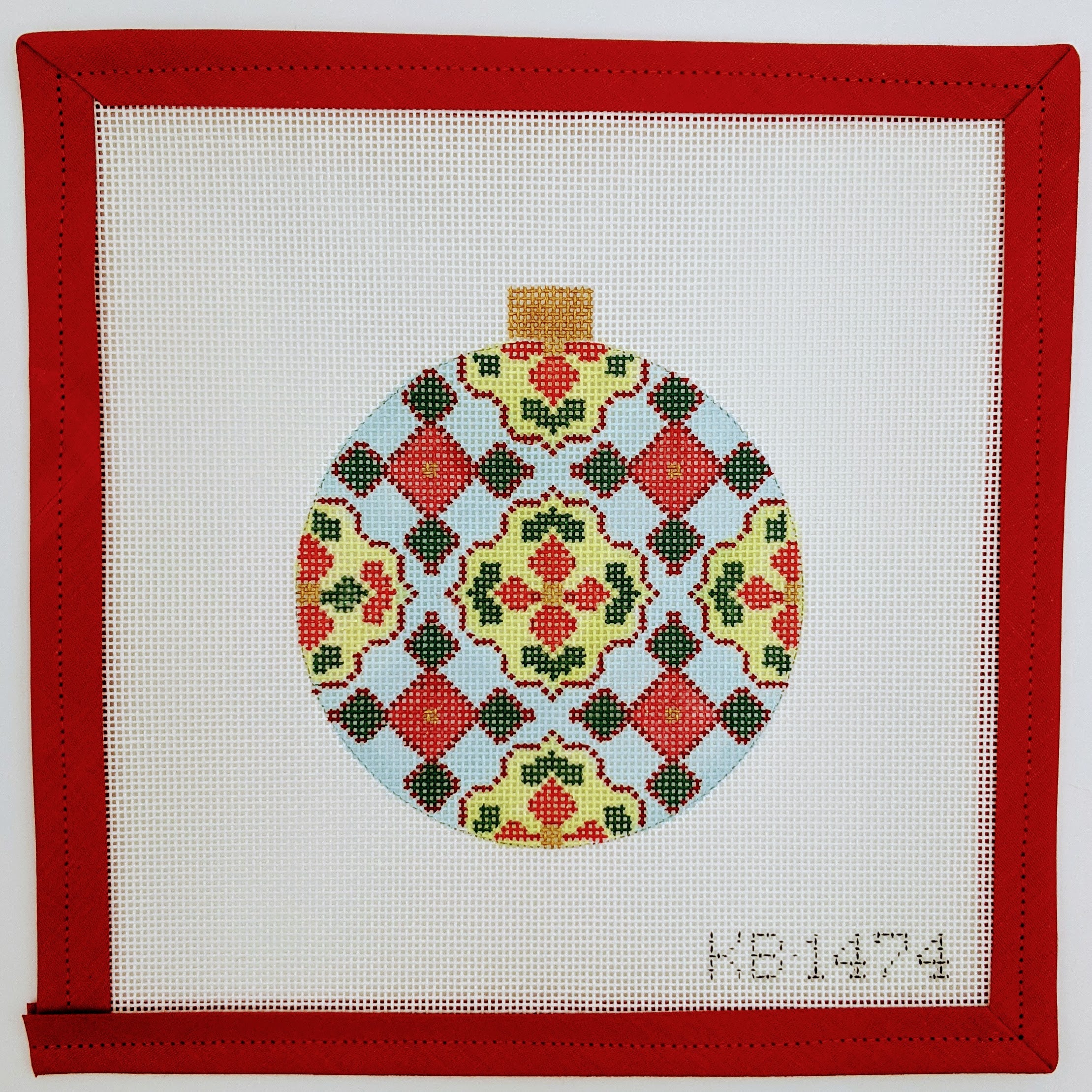 Florentine Ornament Ice Blue & Red