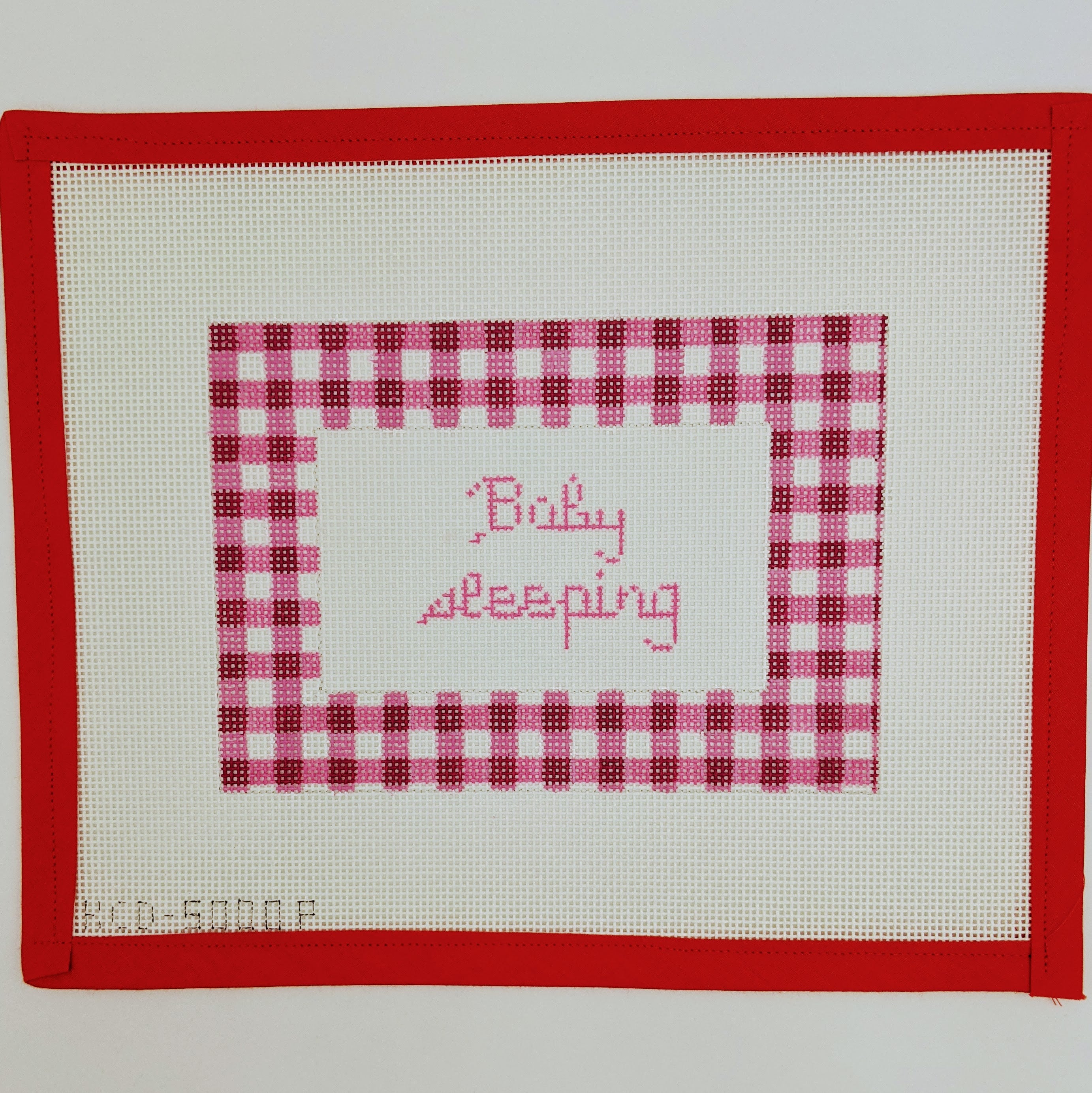 Gingham Baby Sleeping Pink