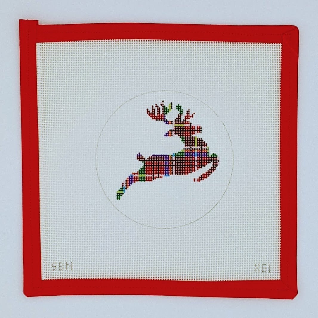 Plaid Reindeer Ornament