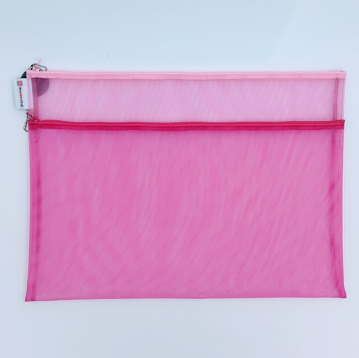 Fuchsia/Pink Double Zip Mesh Project Bag LARGE