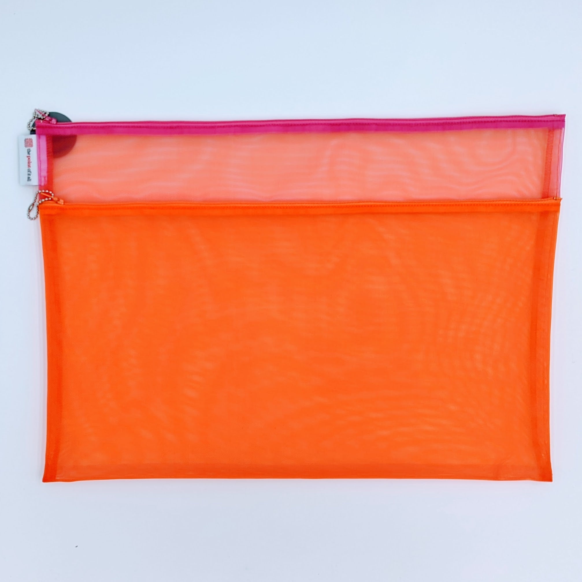 Orange/Fuchsia Double Zip Mesh Project Bag LARGE