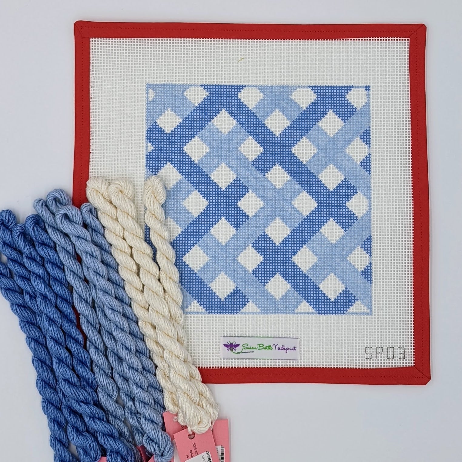 Blue Lattice (on 10 mesh) WITH FIBERS