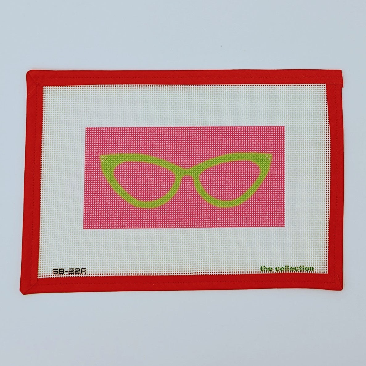 Green Cat Eyeglasses on Pink