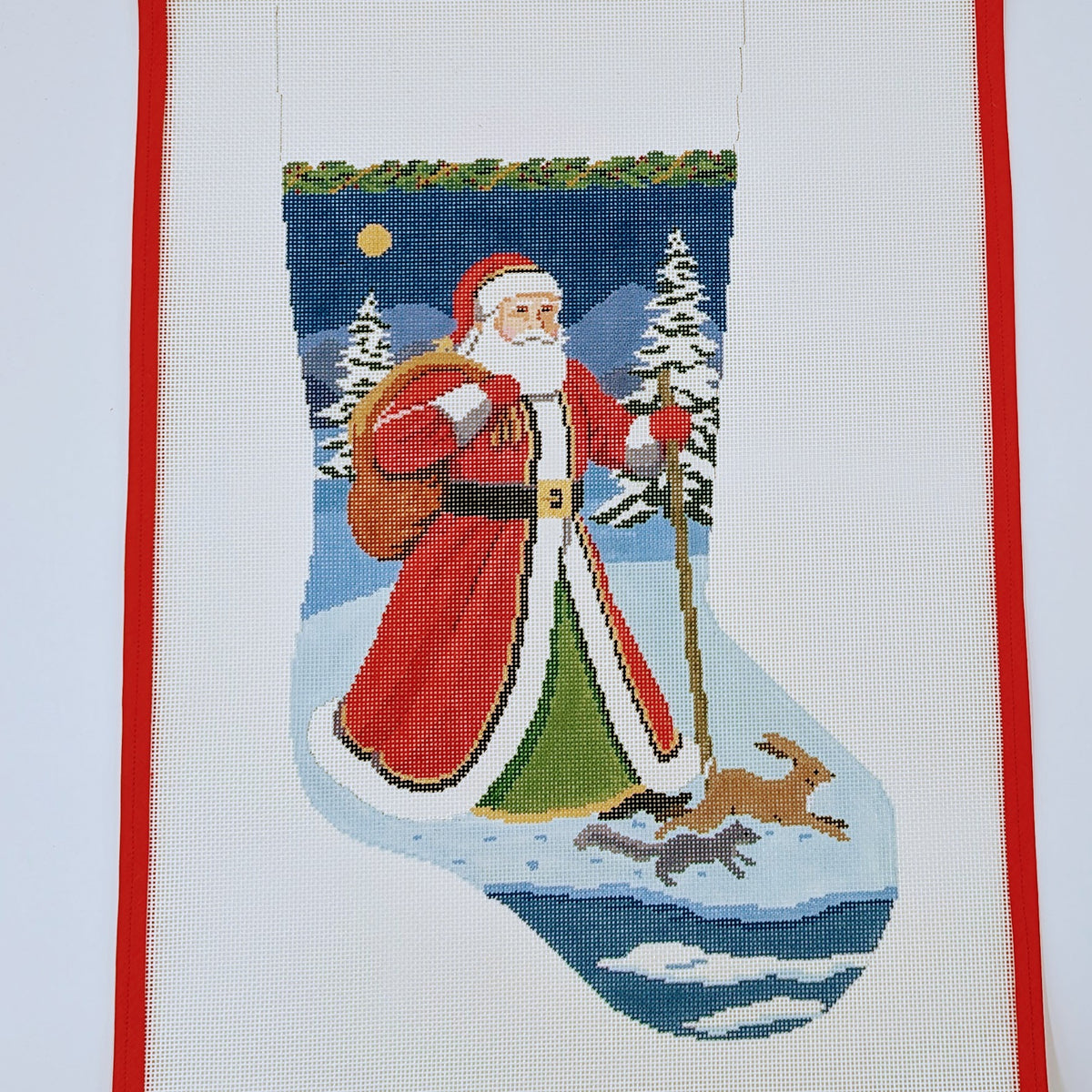 Santa Hurrying Along Stocking
