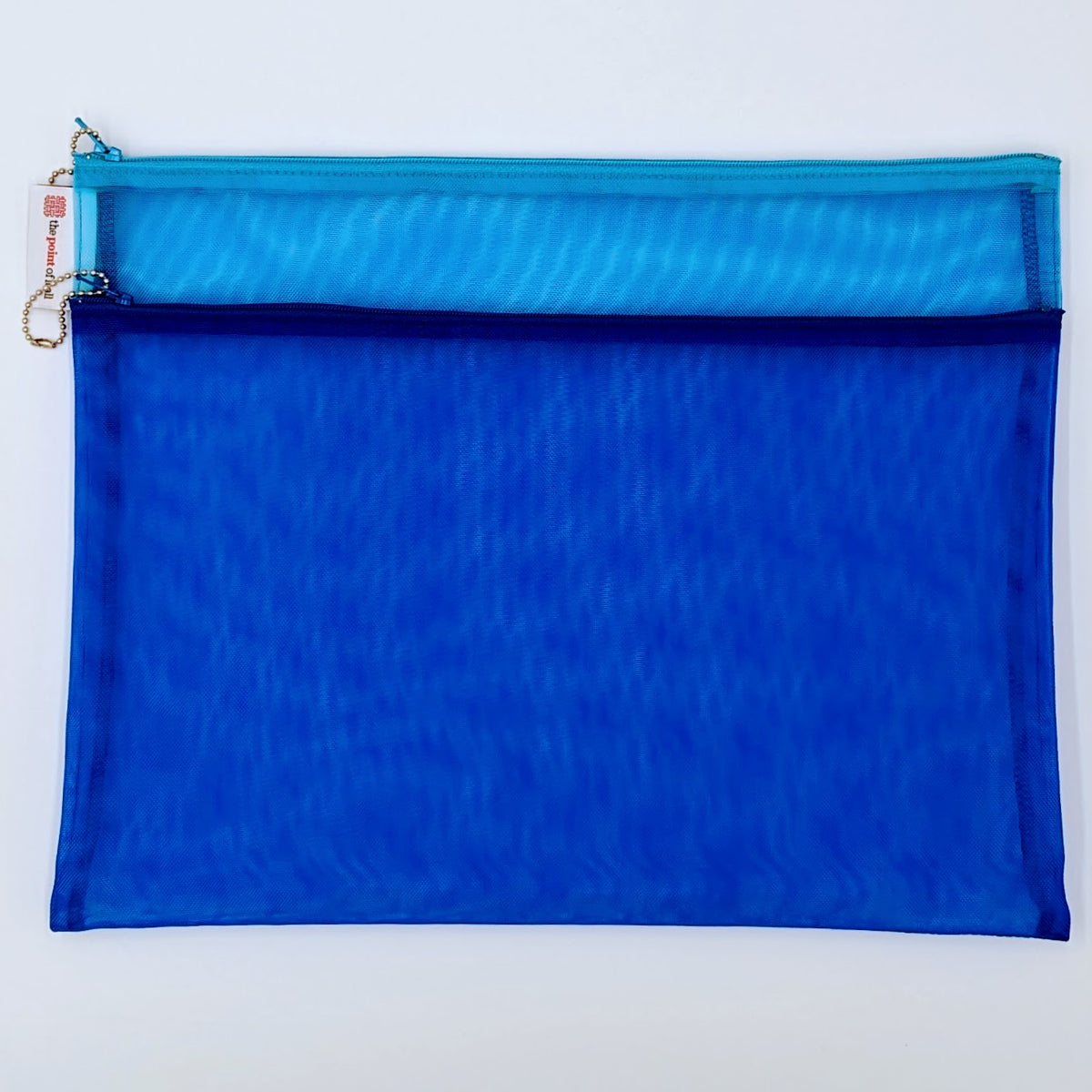 Blue/Aqua Double Zip Mesh Project Bag LARGE