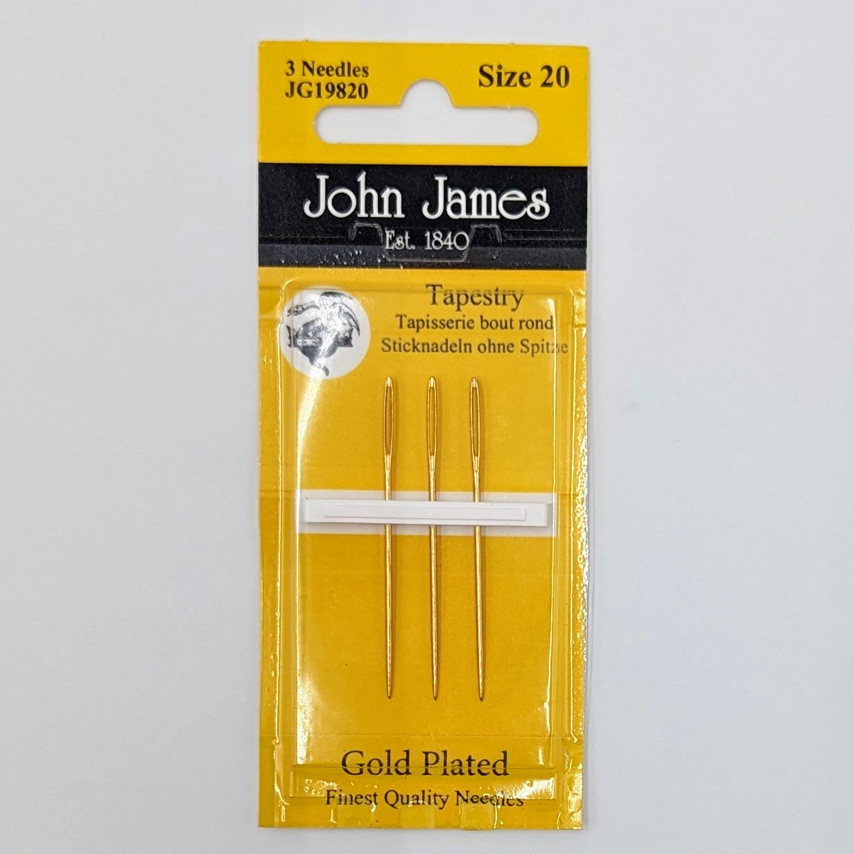 Size 20 Gold Plated Needles (pack of 3 needles)