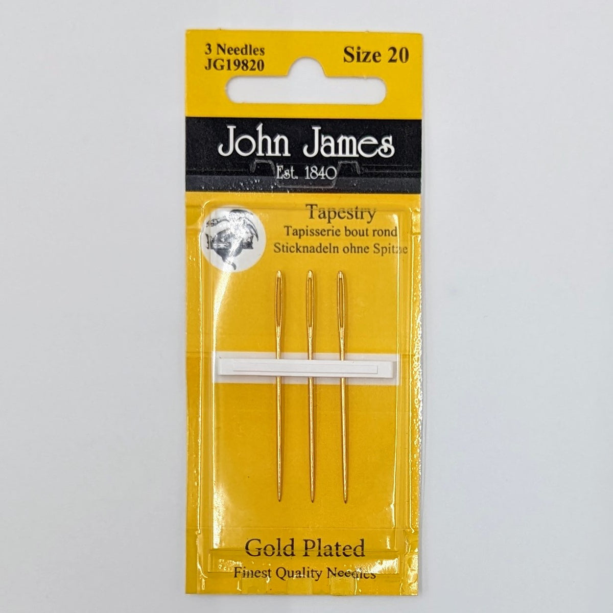 Size 20 Gold Plated Needles (pack of 3 needles)
