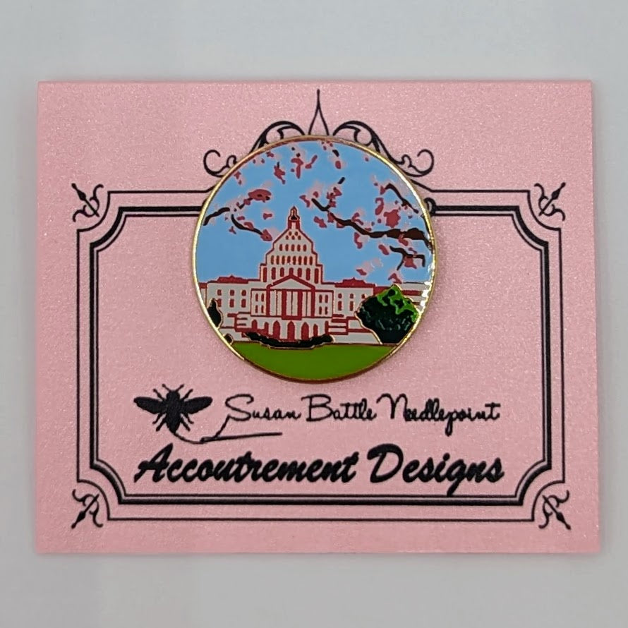 Capitol w. Cherry Blossoms Needle Minder Magnet