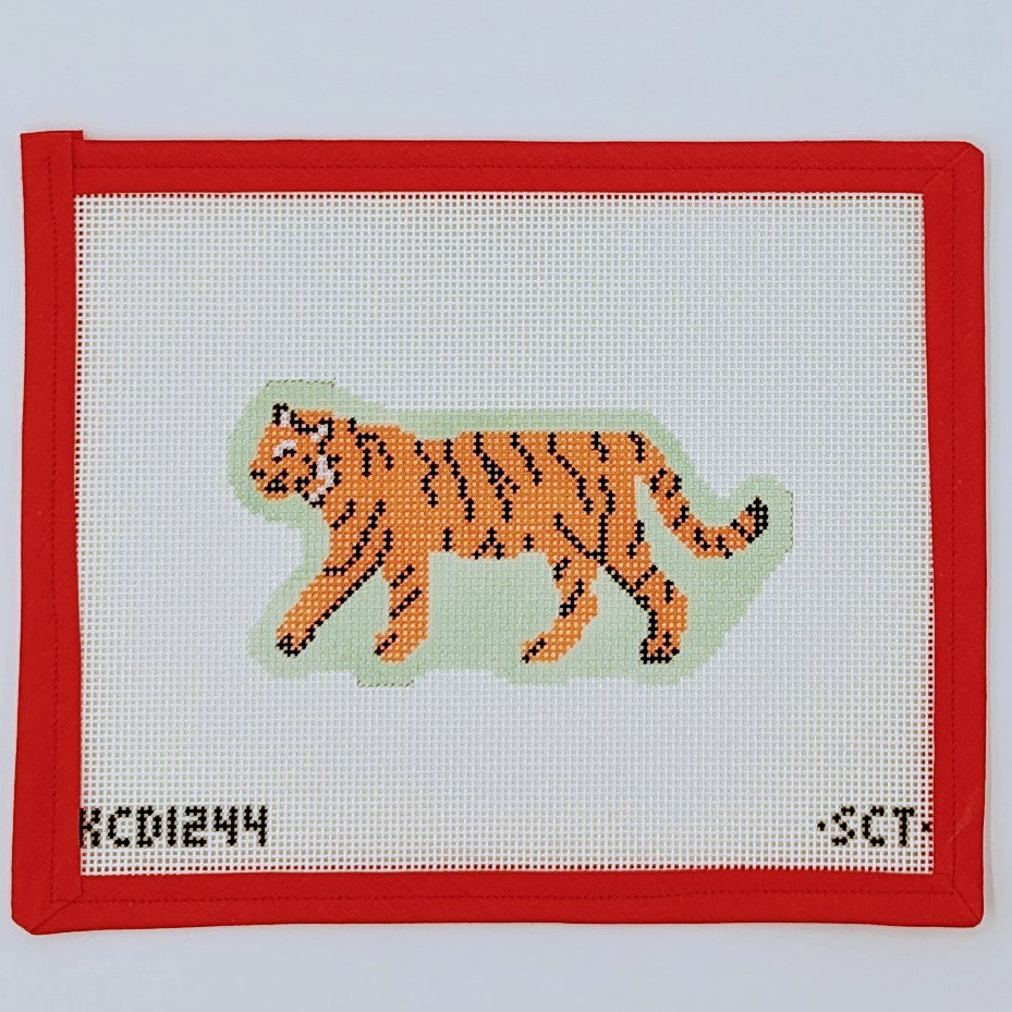 Tiger on Mint Green