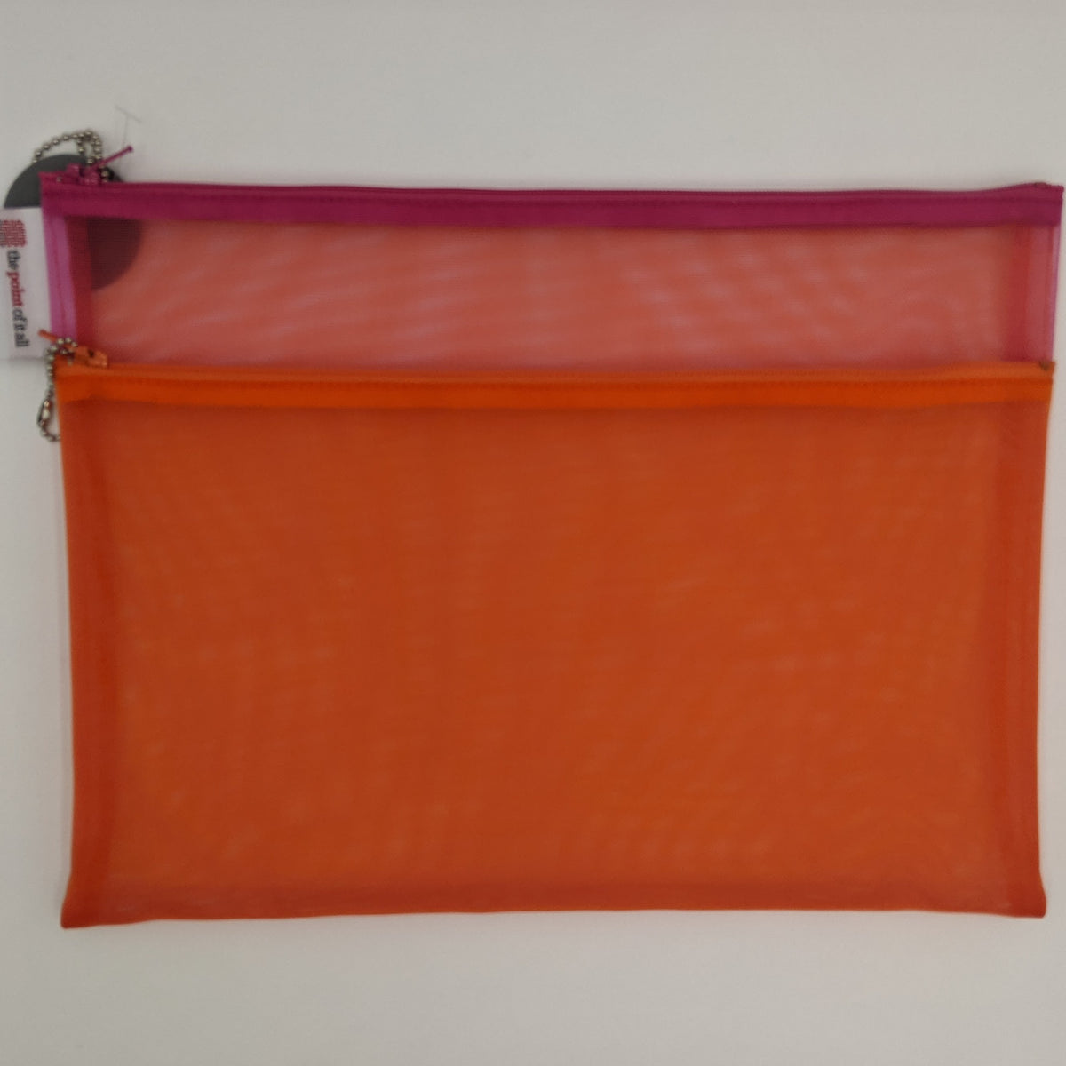 Orange/Fuchsia Double Zip Mesh Project Bag SMALL
