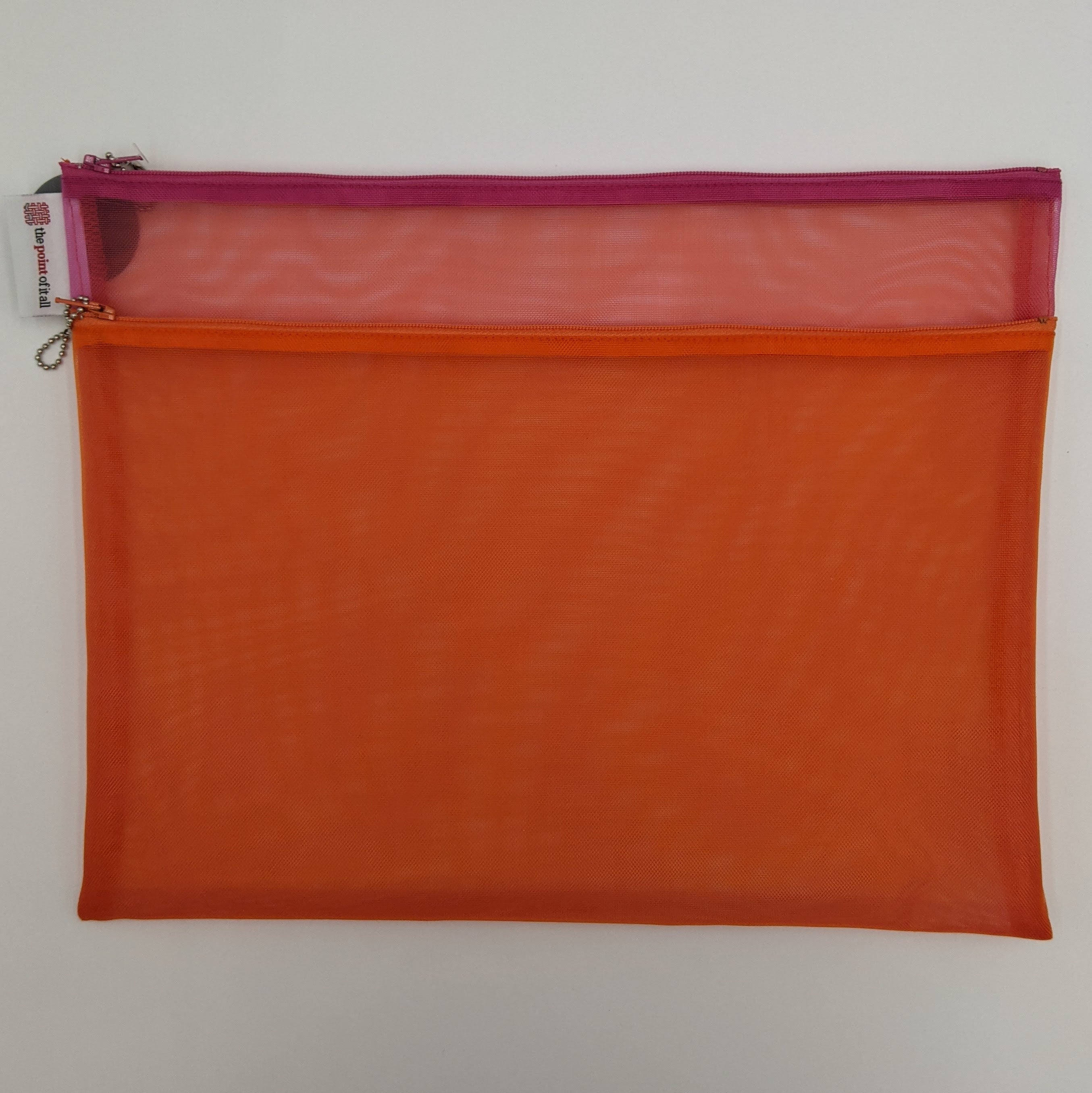 Orange/Fuchsia Double Zip Mesh Project Bag MEDIUM