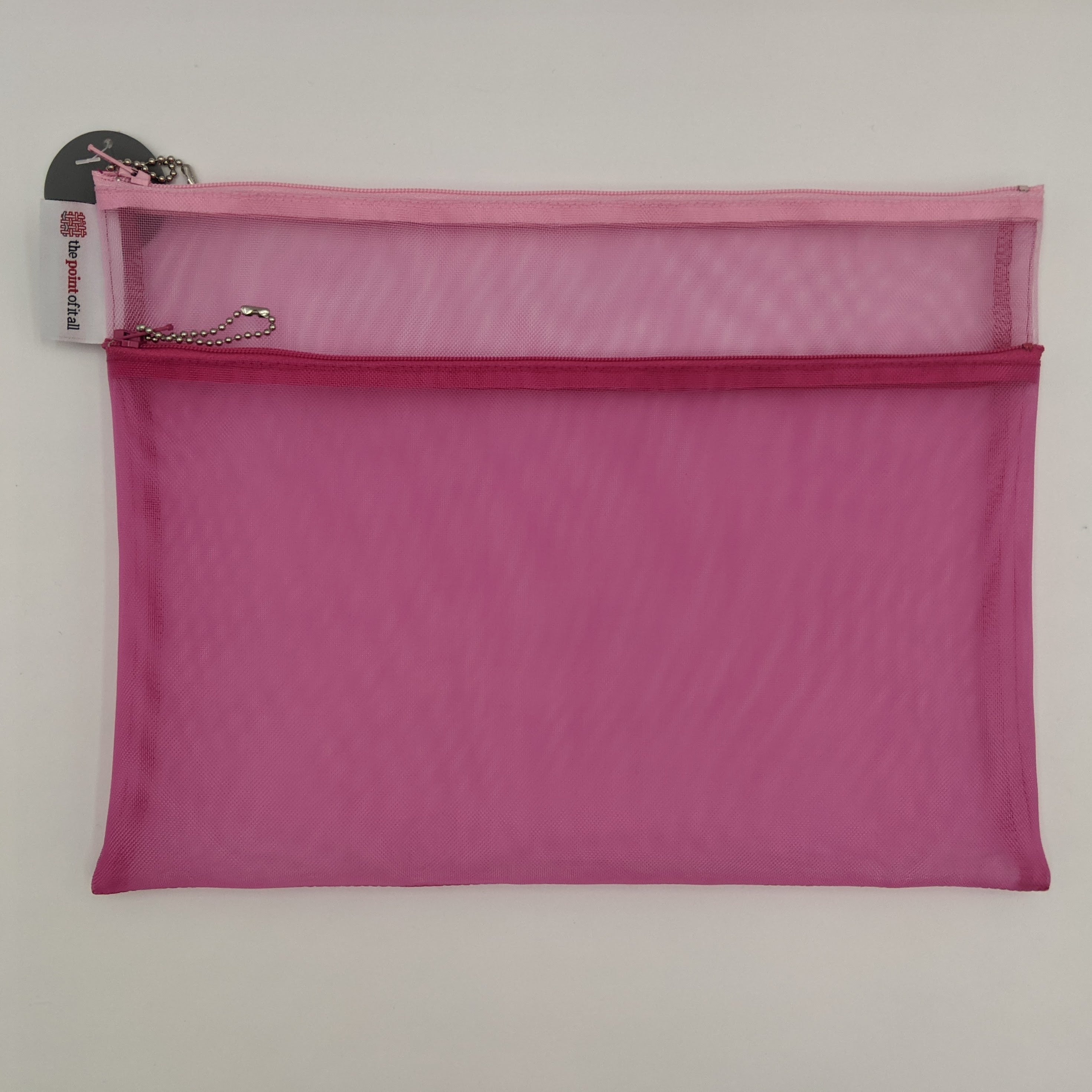 Fuchsia/Pink Double Zip Mesh Project Bag SMALL