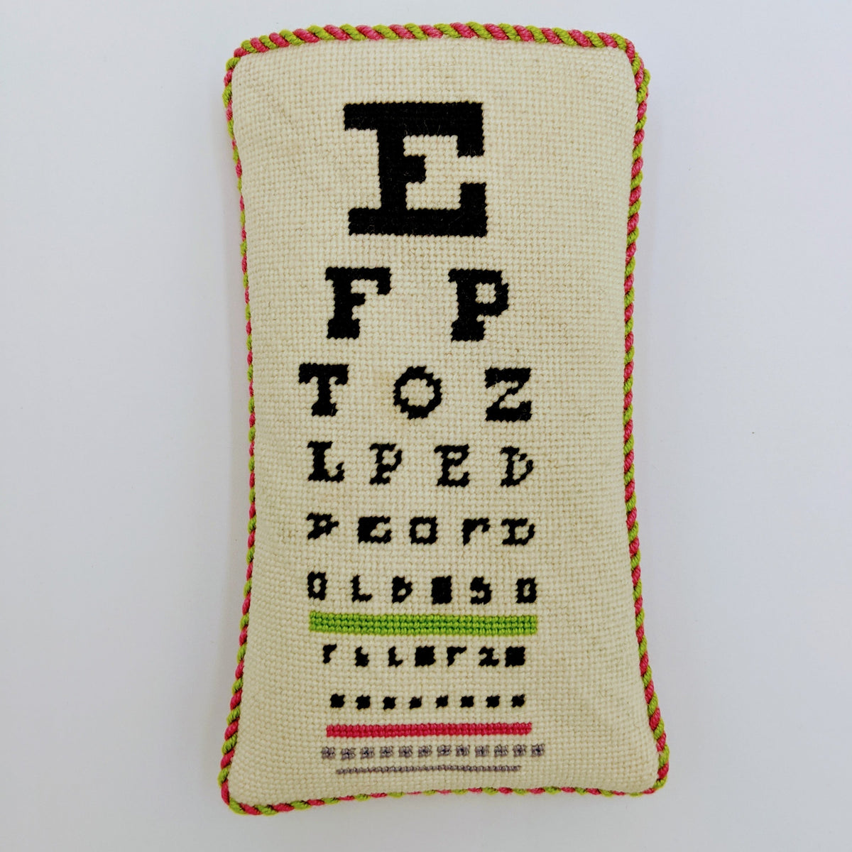 Eye Chart Eyeglass Case on 13 mesh